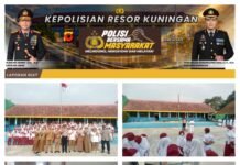 Kapolsek Kramatmulya Hadiri Kegiatan Upacara serta Melaksanakan Sosialisasi Pencegahan Perundungan (Bullying) dan Kekerasan di Lingkungan Sekolah di Wilayah Hukum Polsek Kramatmulya