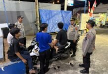 Personel Polsek Mandirancan Tegakkan Disiplin Jam Malam: Kapolsek IPTU Iid Nurdin, S.H., Bubarkan Remaja Nongkrong di Ruko Pusat Gadai