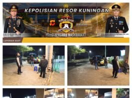 Polsek Kramatmulya Laksanakan Patroli KRYD Malam Antisipasi tindak kriminalitas dan Gangguan Kamtibmas Sambangi Warga Desa Cilaja