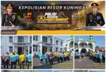 Apel Pagi Dilanjutkan Kegiatan Polisi Bersama Masyarakat Olahraga Bersama Masyarakat Desa Kramatmulya