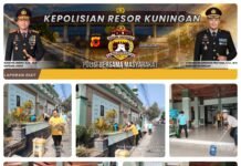 Kegiatan Jumat Bersih Bersama Masyarakat Di Wilayah Polsek Kramatmulya