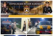 Laksanakan Patroli KRYD Malam Polsek Kramatmulya Antisipasi tindak kriminalitas dan Gangguan Kamtibmas Sambangi Warga Desa Cikubangsari