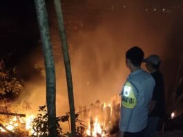 Kebakaran Lahan Bambu Sangkanurip, Sinergi Warga dan Petugas Berhasil Jinakkan Api